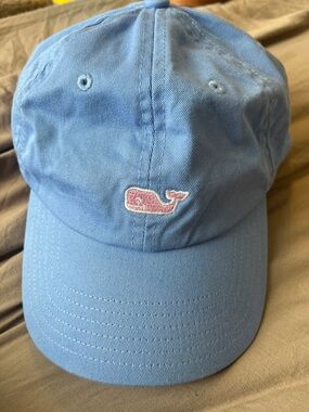 Vineyard Vines Sky Blue Cap with Pink Whale